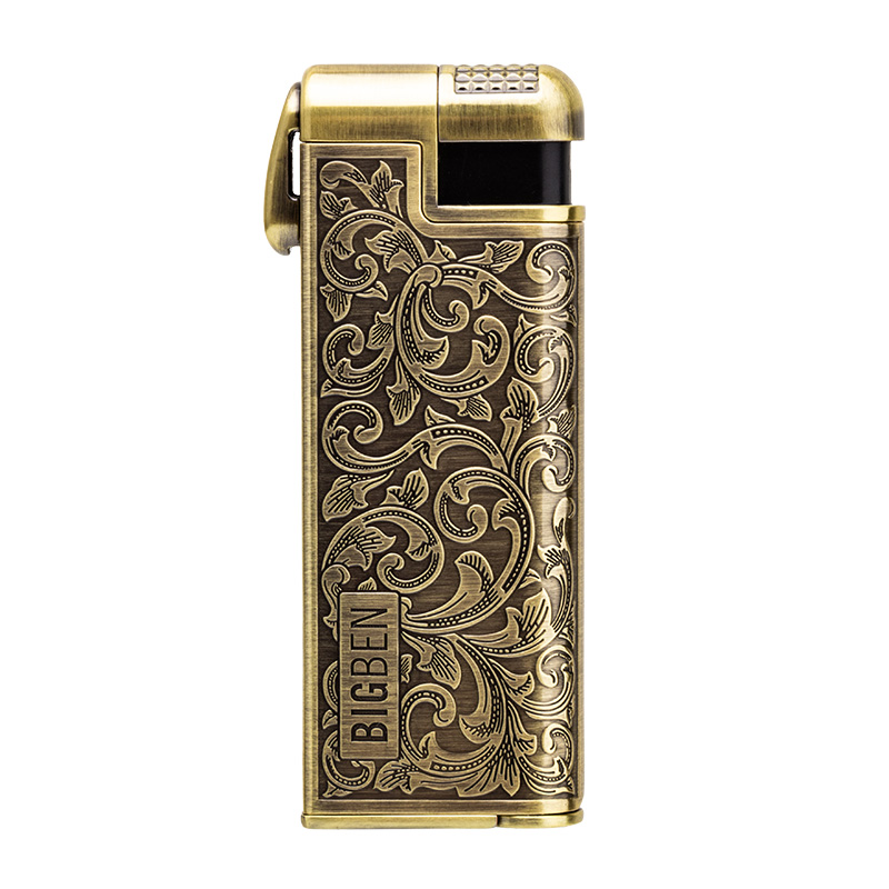 LUBINSKI和BIGBEN联名雪茄烟斗打火机充气金属复古高档斜火点烟器