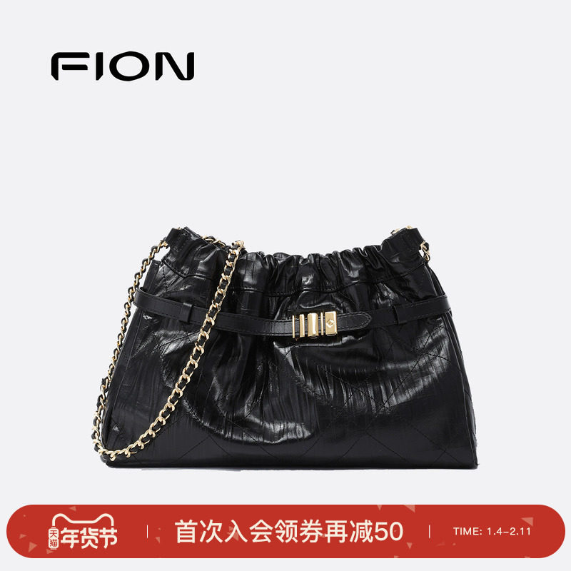 Fion/菲安妮音符腋下包新款轻奢高级感百搭包包女单肩法棍包