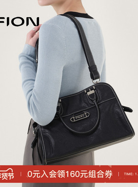 【明星同款】Fion/菲安妮week系列贝壳包植鞣高级单肩斜挎包包女