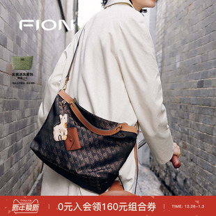 Fion 菲安妮25秋摇摇包手提托特包高级单肩斜挎包包女通勤菜篮子