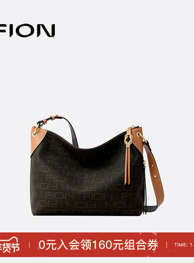 Fion/菲安妮莫相离老花托特包通勤大容量hobo包女单肩斜跨包包