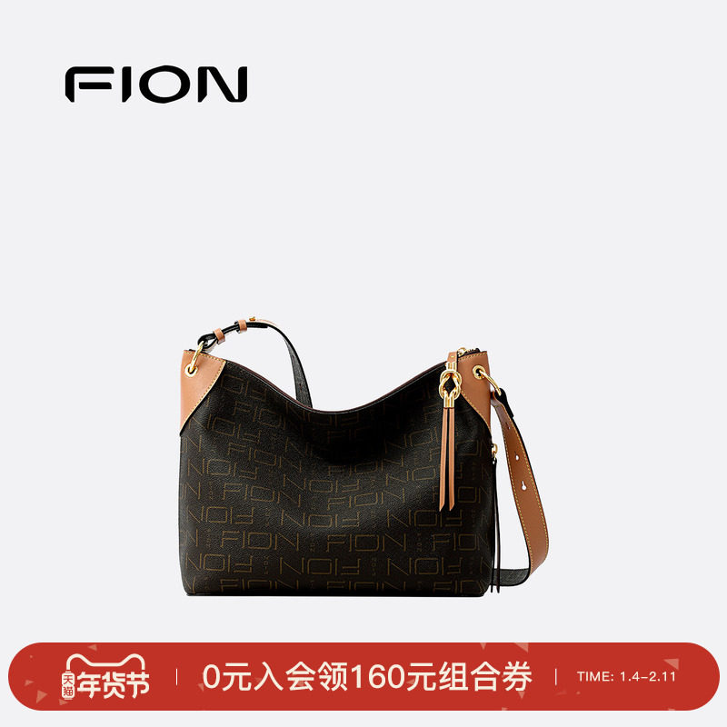 Fion/菲安妮莫相离老花托特包通勤大容量hobo包女单肩斜跨包包,箱包皮具/热销女包/男包,托特包,淘宝优惠券,粉丝福利购,淘宝优惠卷