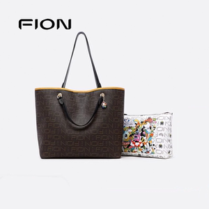 Fion/菲安妮老花托特包 2023新款通勤女包包大容量小众上班斜挎包