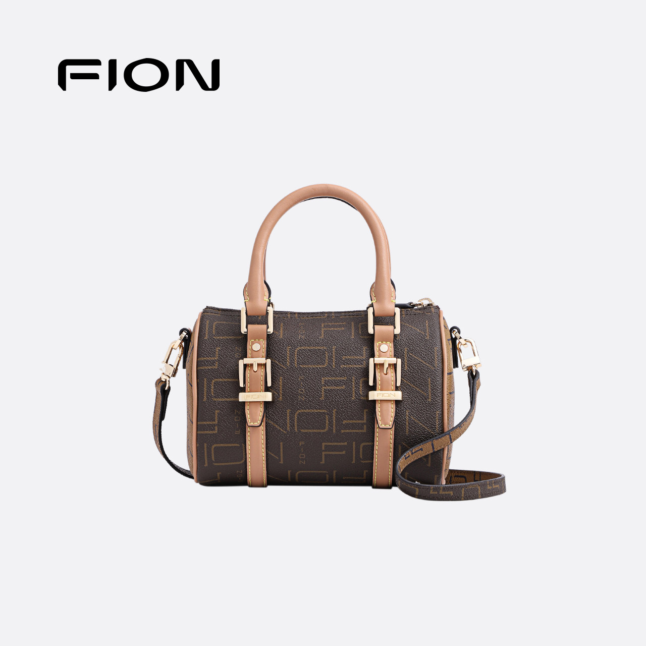 【直播专属】老花波士顿包2023新款时尚百搭印花多功能单肩手提包