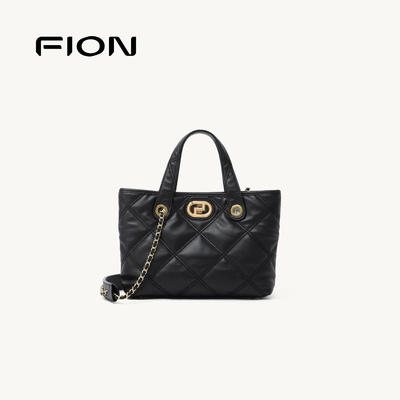 FION菲安妮官方花窗系列托特包真皮大容量手提轻奢质感斜挎包