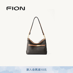 FION菲安妮音符老花腋下包新款大容量单肩hobo高级感斜挎包包女