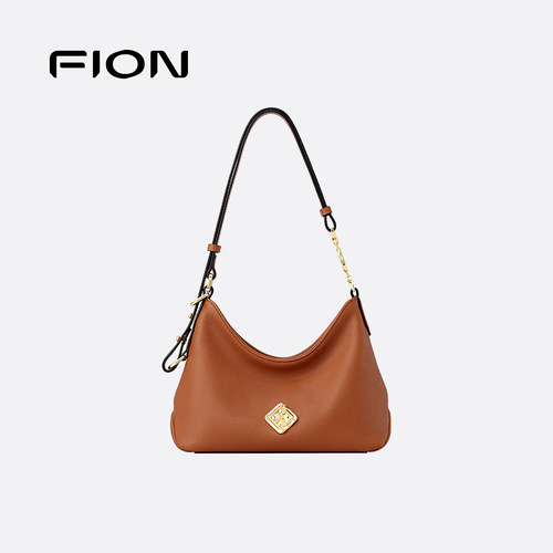 Fion/菲安妮真皮托特包时尚通勤新款女包包软通勤单肩斜挎包