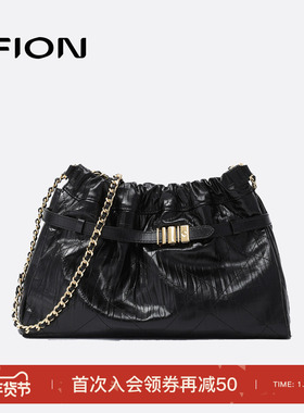 Fion/菲安妮音符腋下包新款轻奢高级感百搭包包女单肩法棍包