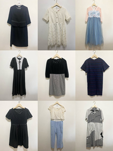 天天古着少女连衣裙vintage日本雪纺聚酯纯色假两件中长裙L25z