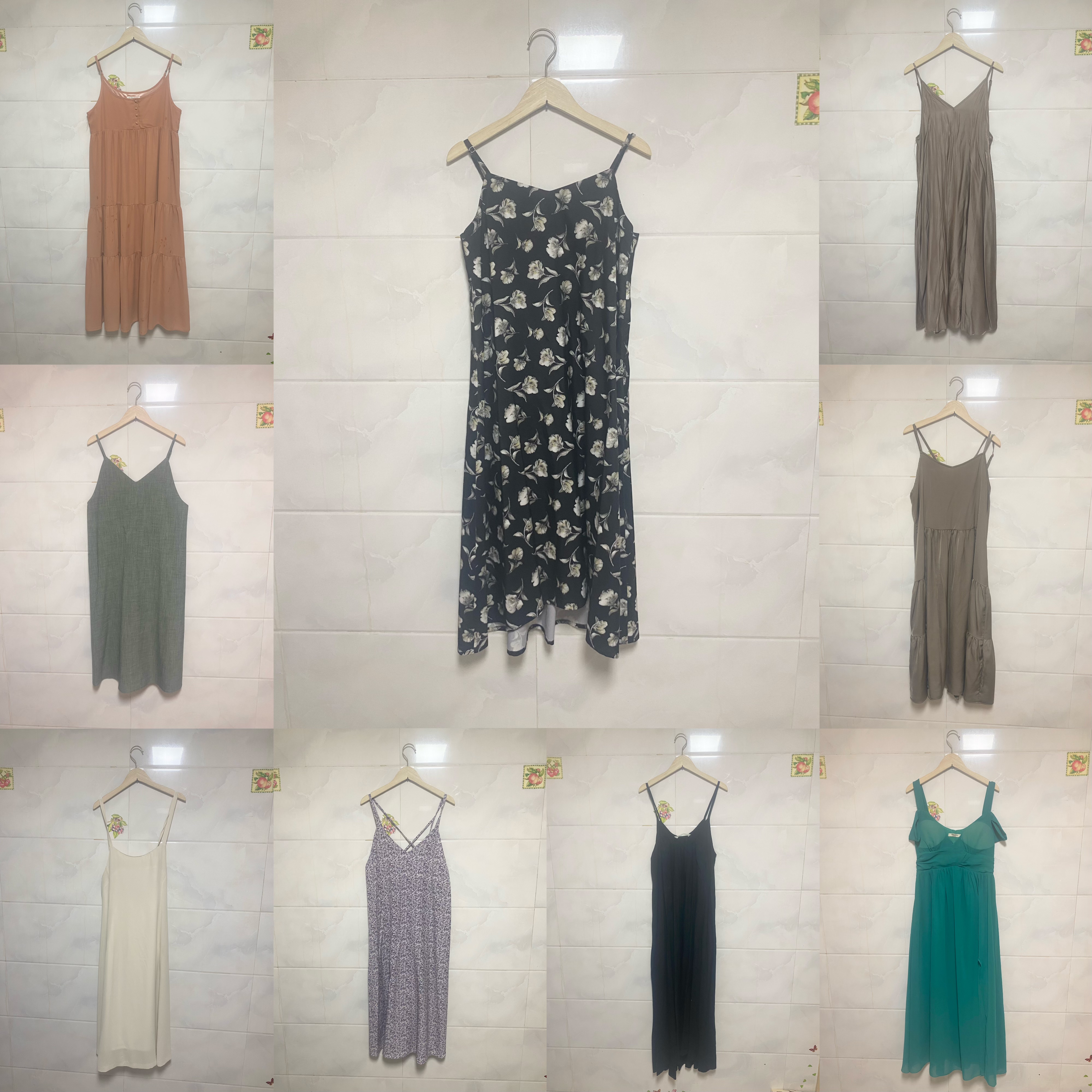 天天古着吊带连衣裙vintage日本雪纺春夏长款复古裙内搭裙