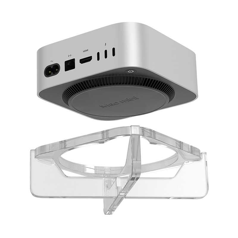适用苹果迷你主机散热支架透明底座Mac mini M4专用底架硬盘收纳