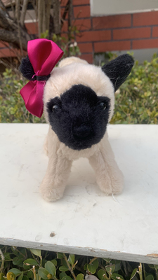 戴花美国DOUGLAS八哥犬毛绒公仔