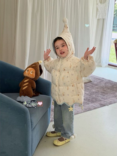 7seven星星人厚棉服外套星星下摆棉服精灵帽棉衣