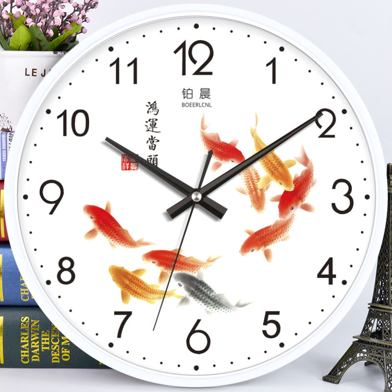 鉑晨靜音掛鐘客廳臥室鐘表現(xiàn)代簡(jiǎn)約時(shí)尚石英鐘表辦公時(shí)鐘創(chuàng)意掛表