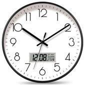 小清新客厅圆形挂钟静音扫秒事事如意北欧风创意卧室钟表挂墙