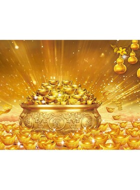 带框钻石画满钻魔方钻儿童手工贴钻绣客厅竖版聚宝盆黄金满地新款