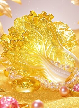 带框钻石画满钻魔方钻手工贴钻绣新客厅玄关百财纳福金色白菜新款