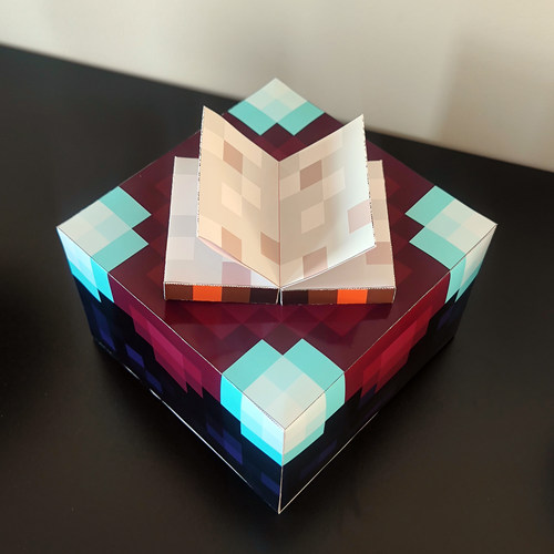 大号我的世界附魔台纸模型图纸附魔书MC方块玩具桌面摆件立体手工