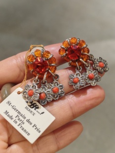 法国中古复古品牌打标耳夹