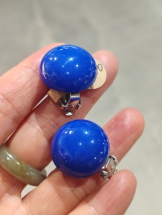 中古vintage克莱因蓝圆球耳夹