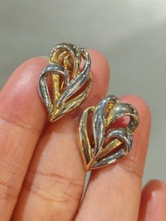 中古vintage双色耳夹