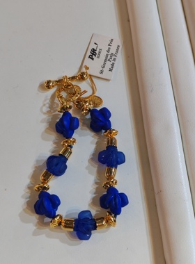 法国中古品牌打标全新未使用老库存蓝色手链