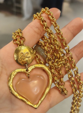 中古Vintage Sonia Rykiel 复古爱心果冻桃心项链