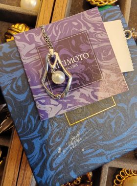 中古日本Vintage打标 akoya珍珠项链带原盒