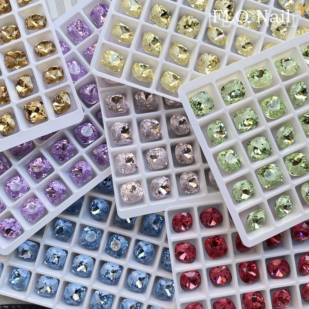 超闪钻石工艺多角度切割 10mm肥方尖底美甲堆钻钻饰 和华子一样亮