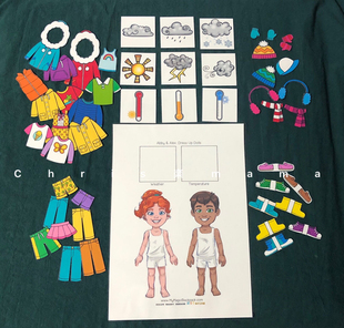 成品 穿衣搭配材料包 温度天气互动安静书 diy早教益智