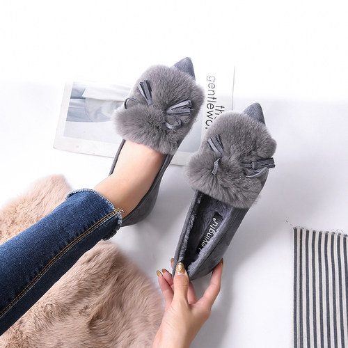 灰色尖头平底鞋价格 灰色尖头平底鞋图片 星期三