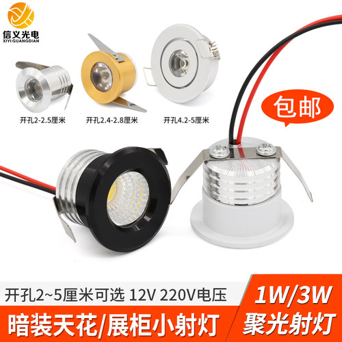 开孔2-5cm小筒灯led聚光射灯12v