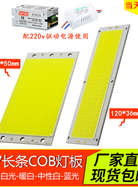 9450mm LED灯珠12V灯板 白光 10W长方形灯板 长条12V COB灯珠