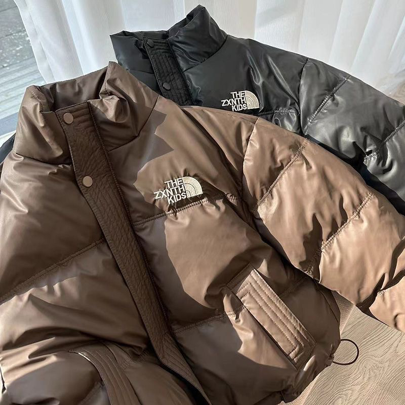 男女童羽绒服冬季2025新款洋气儿童PU皮加厚白鸭绒短款连帽潮外套