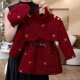 外套 红色宝宝可拆卸领子披肩新年中长款 女童呢子大衣冬款 2026新款