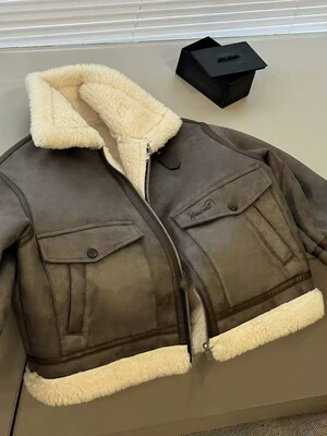 亲子装儿童加绒加厚皮毛一体外套