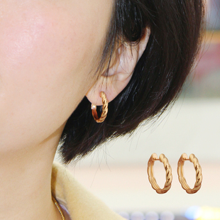 波纹素圈耳环圈圈大 度假风耳圈耳扣2026新款独特耳饰女士高级感