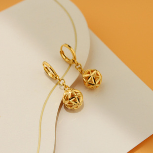 镀金黄金色小众独特耳坠2026新款爆款 气质圈圈耳环耳饰女高级感