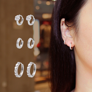巨好看的精致锆石小耳环圈圈带钻2026新款高级感耳饰女耳圈防过敏