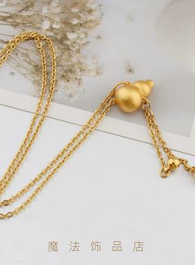 新年金色小葫芦吊坠项链女款配饰