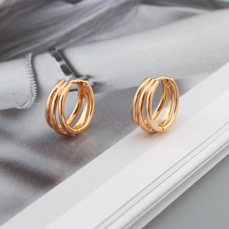 极简约叠圈耳环女 三环多层圈圈耳扣2025新款小众高级感耳饰素圈,饰品/流行首饰/时尚饰品新,耳环,淘宝优惠券,粉丝福利购,淘宝优惠卷