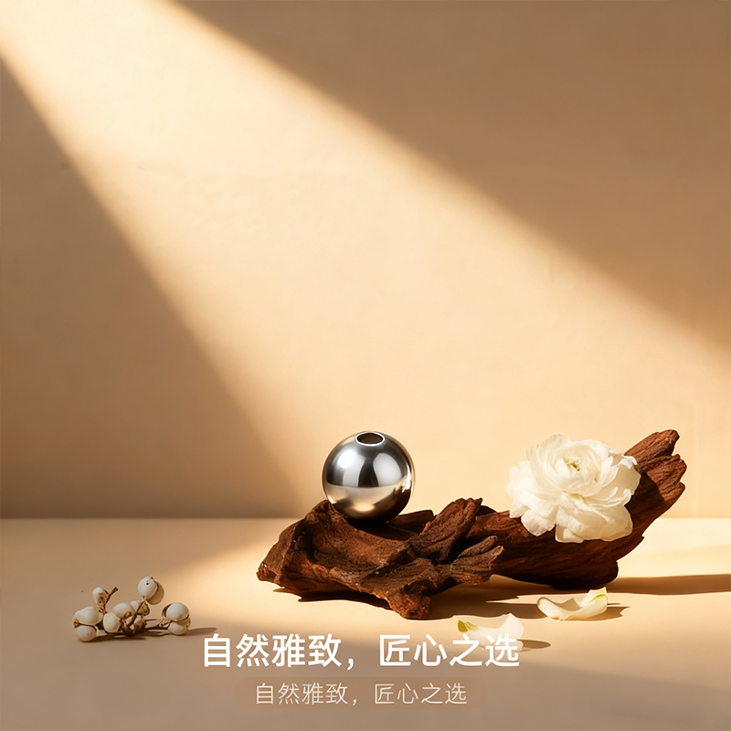 【志同珠宝】S999足银珠子按克散珠光珠配件DIY编绳圆珠串珠纯银