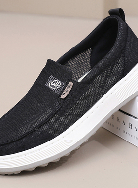 乾派网面鞋男夏季透气一脚蹬休闲鞋软底防滑中老年爸爸鞋
