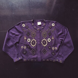 立体浮花纽扣纯羊毛衣 cowichan美式 日单森林系风格 baxb600 包邮