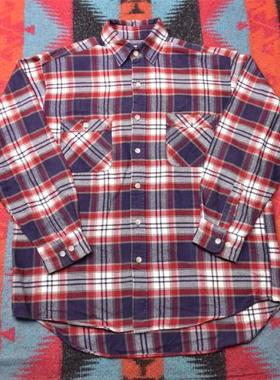 包邮 日本产美式波普风格拼色复古男女巴洛克油画格子衬衫halt529