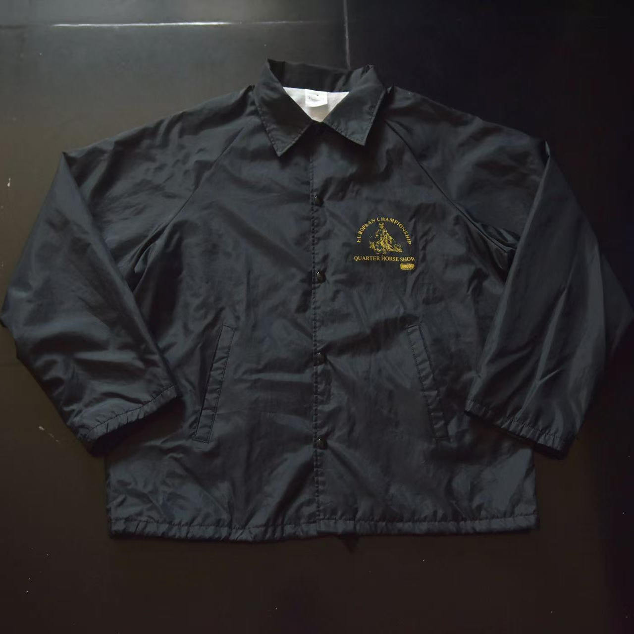 vintage古着美国产a记美式复古西部牛仔印花教练夹克外套jac2359