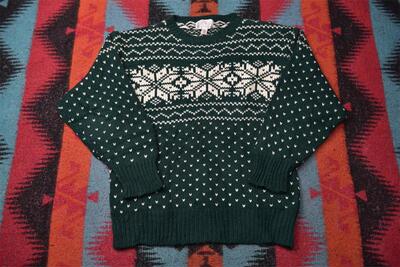 包邮韩国产复古民族开衫羊毛衣