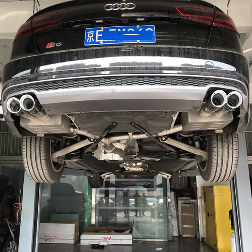 CGW排气管奥迪A6L/S6改装排气管跑车音智能阀门中尾双边四出单出