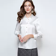 拓美2026春季新款重磅30姆米真丝立领衬衫女衬衣缎面桑蚕丝上衣女