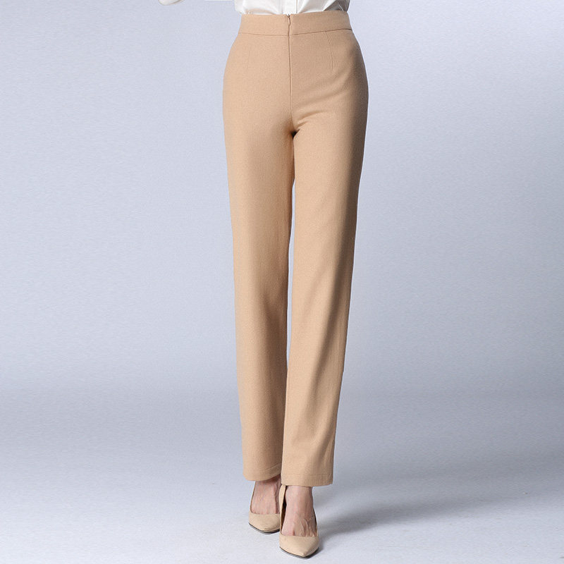 拓美2025秋冬高端毛料直筒裤名媛优雅休闲长裤百搭时尚裤装驼色女